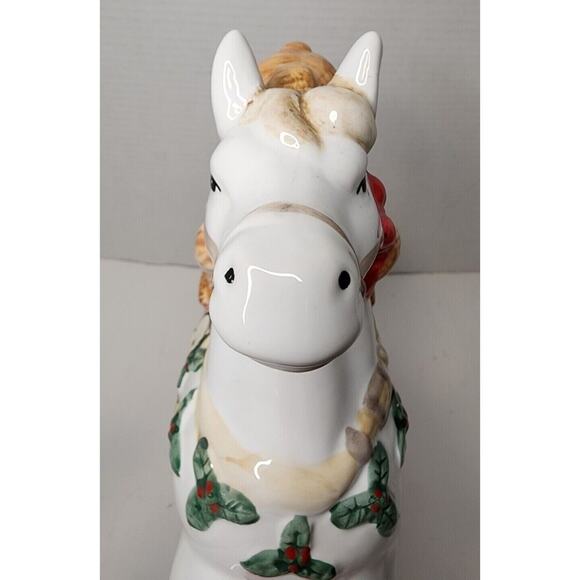 Musial Rocking Horse BEALS PALAIS ROYAL STAGE CHRISTMAS BEARS LARGE PORCELAIN - Picture 14 of 16